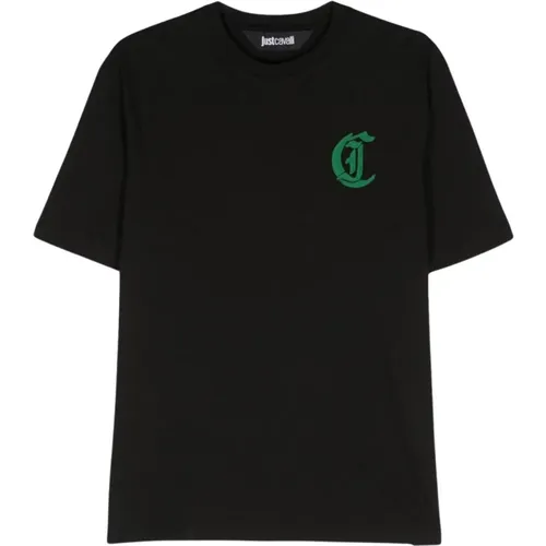 Schwarze T-Shirts Polos für Männer , Herren, Größe: L - Just Cavalli - Modalova
