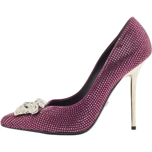 Pre-owned Suede heels , female, Sizes: 6 1/2 UK - Versace Pre-owned - Modalova