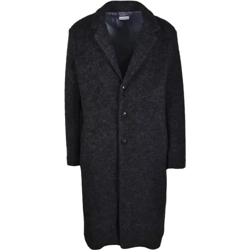 Single-Breasted Coats, male, , Size: L Wool Blend Coat - Amish - Modalova