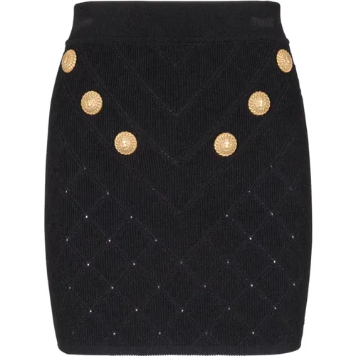 Button knit skirt , female, Sizes: XS, S, M - Balmain - Modalova