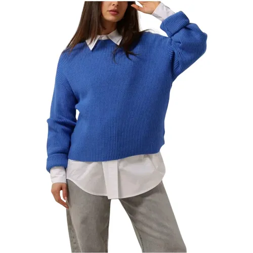 Blaue Pullover Esinna Stil , Damen, Größe: S - Moves - Modalova