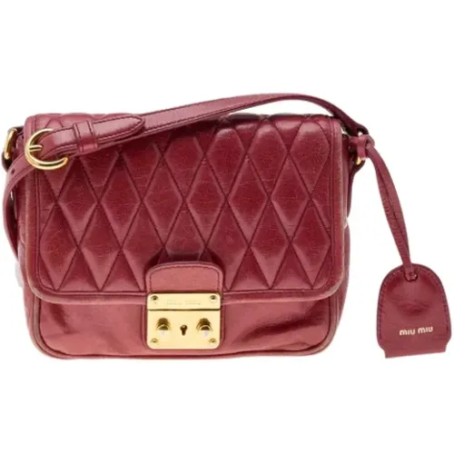 Pre-owned Cross Body Bags, female, , Size: ONE SIZE Pre-owned Leather shoulder-bags - Miu Miu Pre-owned - Modalova