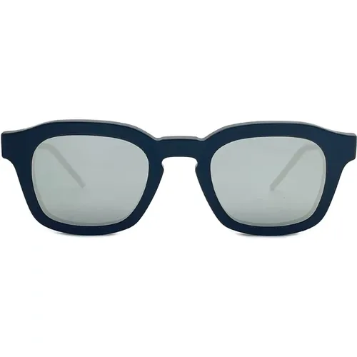 Sunglasses, male, , Size: ONE SIZE Rectangular Sunglasses with Blue Lens - Thom Browne - Modalova