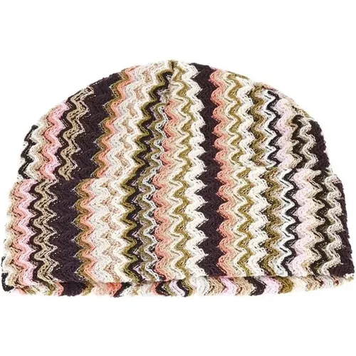 Beanies, female, , Size: ONE SIZE Geometric Fantasy Wool Hat - Missoni - Modalova