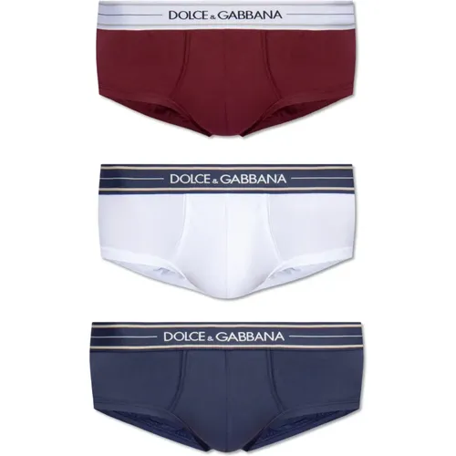 Marken-Slips Dreierpack , Herren, Größe: M - Dolce & Gabbana - Modalova