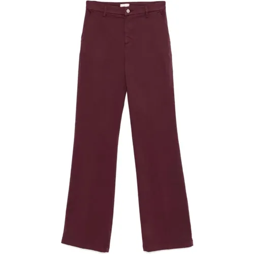 Bootcut Cotton Blend Trousers , female, Sizes: W27, W26, W30, W29, W28, W25 - Liu Jo - Modalova