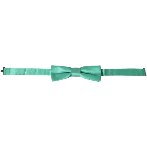 Bowties, male, , Size: ONE SIZE Mint Silk Adjustable Neck Men's Bow Tie - Dolce & Gabbana - Modalova