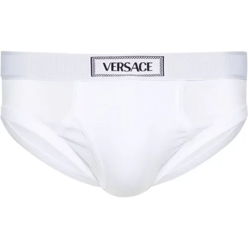 Bottoms, male, , Size: L Cotton Ribbed Underwear - Versace - Modalova