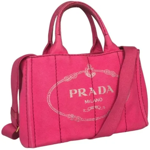 Pre-owned Tote Bags, female, , Size: ONE SIZE Pre-owned Canvas prada-bags - Prada Vintage - Modalova