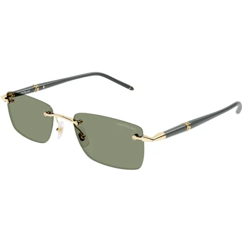Gold Sunglasses with Original Accessories , male, Sizes: 54 MM - Montblanc - Modalova