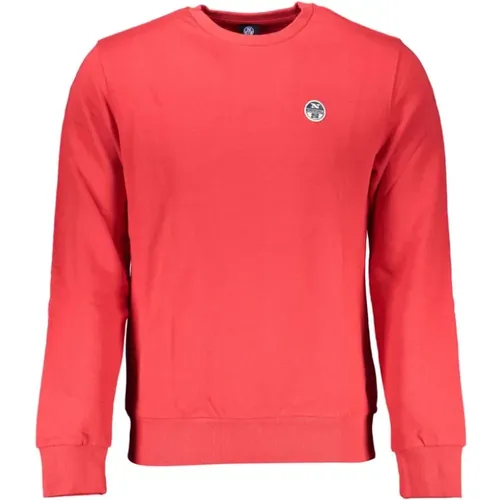 Gebürsteter Baumwollpullover mit Applikation Logo , Herren, Größe: XL - North Sails - Modalova