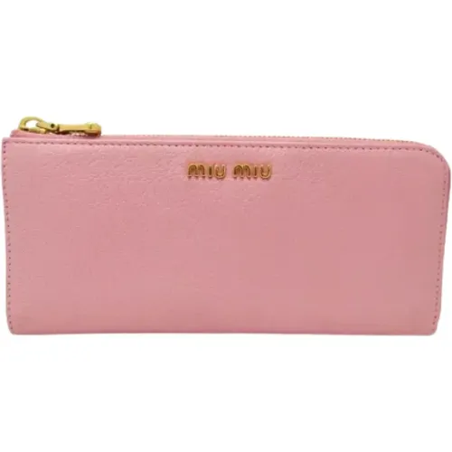 Pre-owned Wallets, female, , Size: ONE SIZE Pre-owned Leather wallets - Miu Miu Pre-owned - Modalova