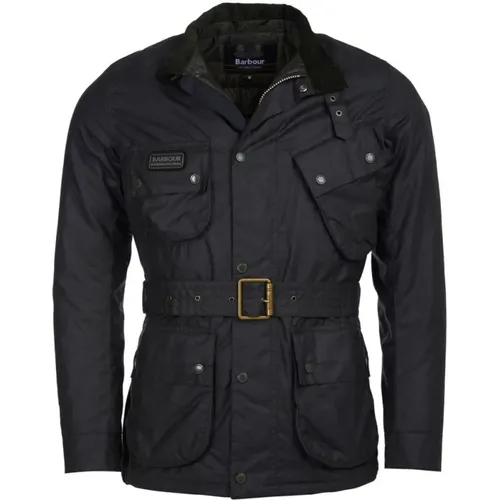 Schmale Passform Motorradjacke mit Gürtel , Herren, Größe: XL - Barbour - Modalova