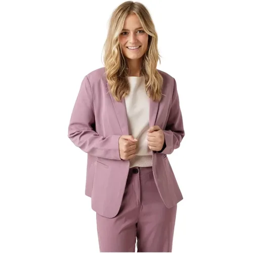 Soft Blazer with Revers Collar and Button Closure , female, Sizes: S, XS, L, M - Ydence - Modalova