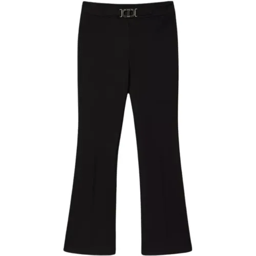 Flare Pants with Oval Buckle , female, Sizes: 2XS, M, L - Twinset - Modalova