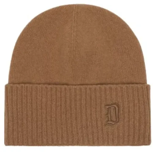 Beanies, male, , Size: ONE SIZE Cashmere Wide Brim Embroidered Hat - Dondup - Modalova