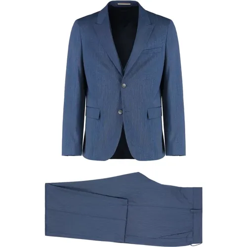 Single Breasted Suits, male, , Size: XL Wool Blend Three-Piece Suit - HUGO - Modalova