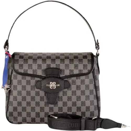 Handbag with shoulder strap and PG Monogram print , female, Sizes: ONE SIZE - Guidi - Modalova