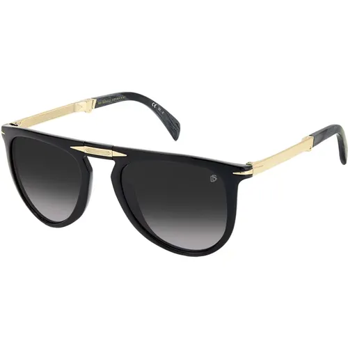 Faltbare Sonnenbrille in Schwarz/Grau , Herren, Größe: 54 MM - Eyewear by David Beckham - Modalova