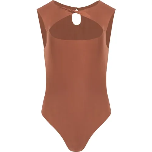 Body, female, , Size: S Chocolate Knotted Sleeveless Bodysuit - Jaaf - Modalova