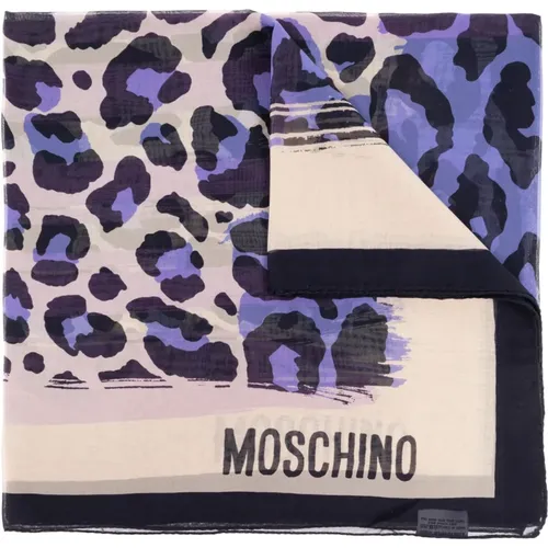 Silky Scarves, unisex, , Size: ONE SIZE Silk scarf with animal motif - Moschino - Modalova