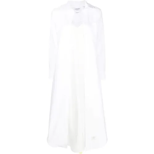 Logo Shirt Dress , female, Sizes: 2XS - Thom Browne - Modalova