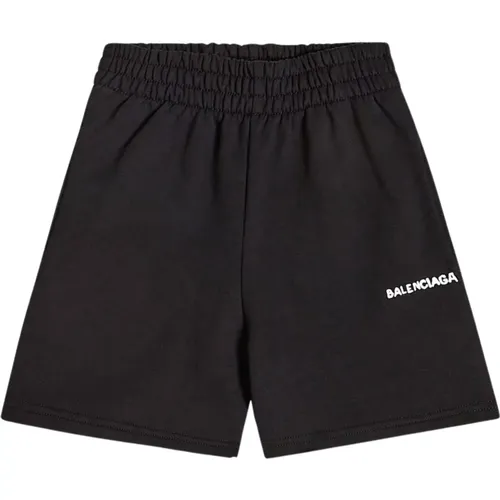 Schwarze Kinder Bermuda Shorts mit Logo-Print - Balenciaga - Modalova