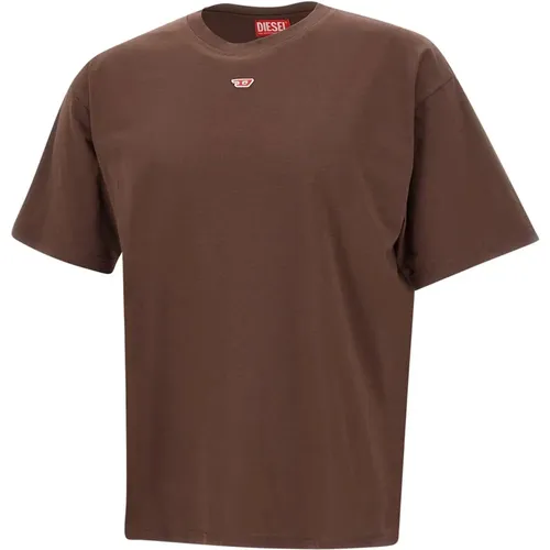 Braune T-Shirts und Polos , Herren, Größe: M - Diesel - Modalova