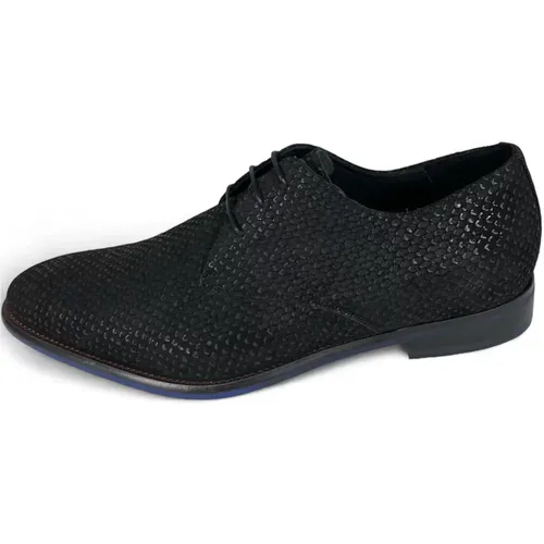 Elegant Business Lace-up Shoes Reptile Pattern , male, Sizes: 10 UK, 9 1/2 UK, 8 1/2 UK, 8 UK, 7 1/2 UK - Van Bommel - Modalova