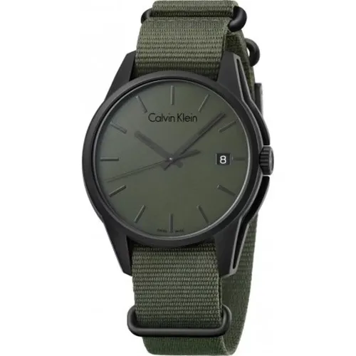 Watches, male, , Size: ONE SIZE Men`s Quartz Watch with Colorful Dial and Stainless Steel Case - Calvin Klein - Modalova