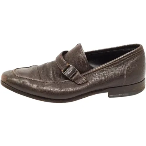 Pre-owned Flats, female, , Size: 9 1/2 US Pre-owned Leather flats - Salvatore Ferragamo Pre-owned - Modalova