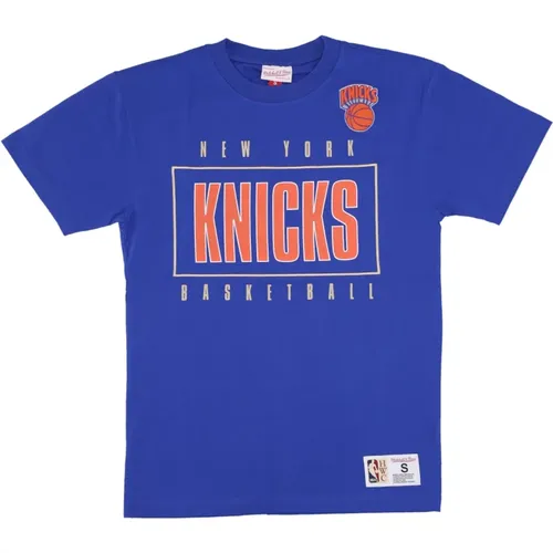 T-Shirts, male, , Size: L New York Knicks Vintage Logo Tee - Mitchell & Ness - Modalova