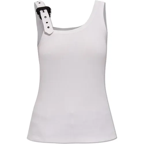 Geripptes Tanktop , Damen, Größe: M - Versace Jeans Couture - Modalova