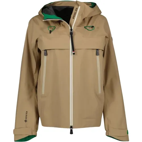 High-necked Zip-Up Jacket Green , female, Sizes: XS - Moncler - Modalova