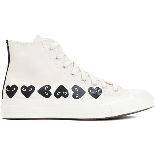 Weiße Heart Hi Top Sneakers , Damen, Größe: 37 EU - Comme des Garçons Play - Modalova