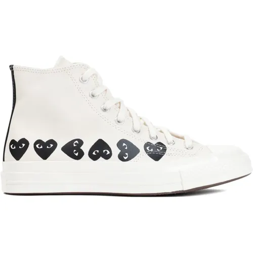 Weiße Heart Hi Top Sneakers , Damen, Größe: 39 EU - Comme des Garçons Play - Modalova