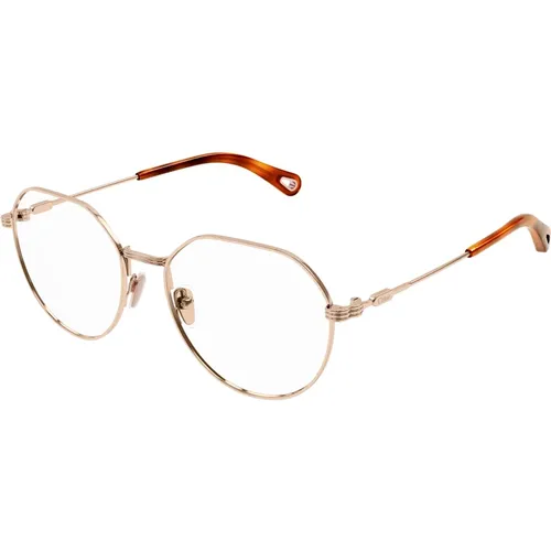 Glasses, female, , Size: 54 MM Rose Gold Eyewear Frames - Chloé - Modalova