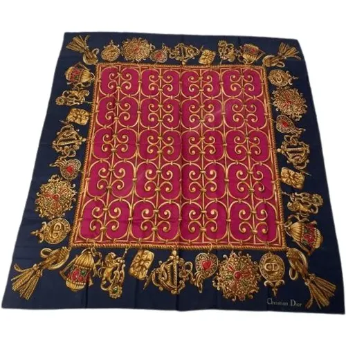 Pre-owned Scarves, female, , Size: ONE SIZE Pre-owned Silk Scarf - Dior Vintage - Modalova