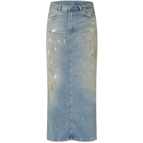 Splatter Denim Maxi Skirt , female, Sizes: XS, M, S - Acne Studios - Modalova