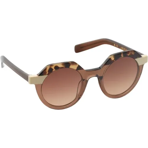 Grayson Oversized Sunglasses with Browline Detail , female, Sizes: ONE SIZE - Kaleos - Modalova