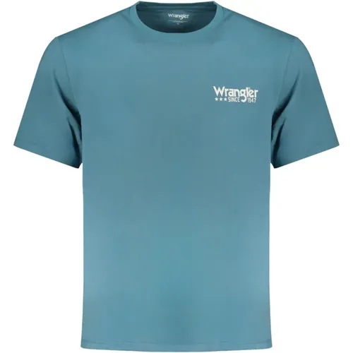 Kurzarm Logo Tee Blau Herren , Herren, Größe: L - Wrangler - Modalova