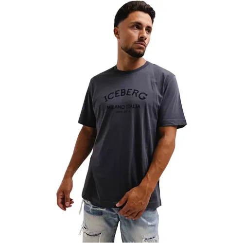 D Milano T-Shirt Herren Grau , Herren, Größe: XL - Iceberg - Modalova