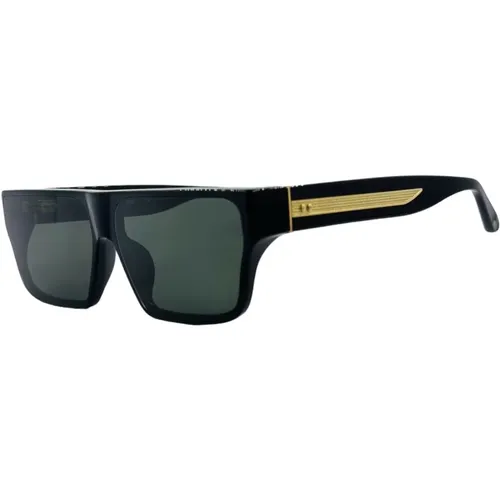 Sunglasses, unisex, , Size: ONE SIZE Rectangular Sunglasses with Gold Details - Linda Farrow - Modalova