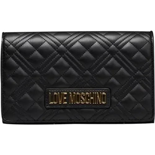 Schwarze Umhängetasche mit Kette - Love Moschino - Modalova