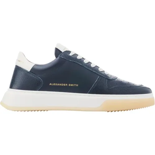 Blue White Sneakers Model Harrow , male, Sizes: 9 UK, 8 UK, 7 UK, 10 UK, 11 UK - Alexander Smith - Modalova