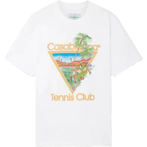 Weißes Tennis Club Icon T-Shirt , Herren, Größe: 2XL - Casablanca - Modalova