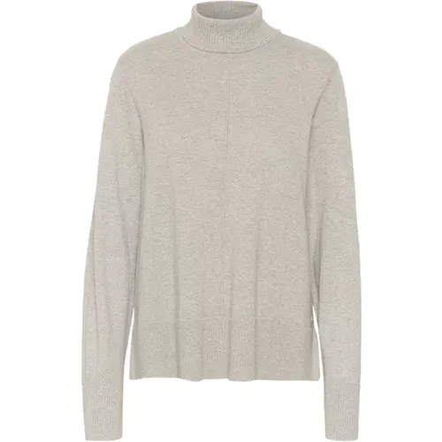 Grey Melange Rollneck Pullover Sweater , female, Sizes: XL, M, L, S - Cream - Modalova