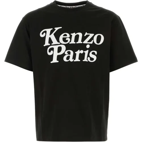 Schwarzes Oversize Baumwoll T-Shirt - Kenzo - Modalova