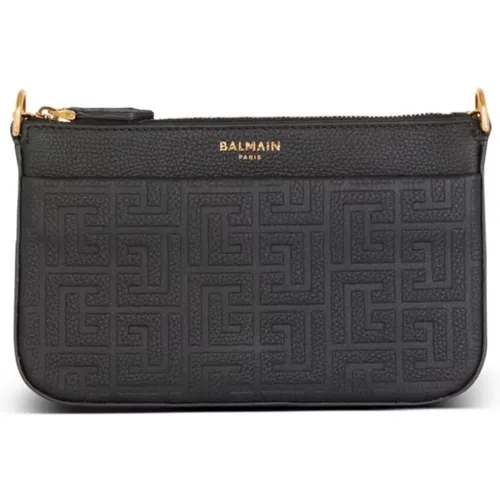Noir Zip Mini Bag , female, Sizes: ONE SIZE - Balmain - Modalova