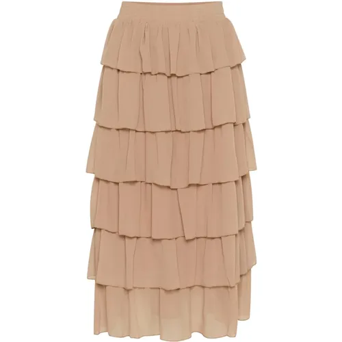 Ruffle Layered Skirt Chinchilla , female, Sizes: 2XL, S, XL, 3XL, XS, L, M - Kaffe - Modalova